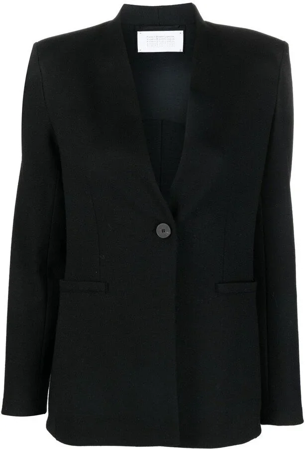 Harris Wharf London Single-Breasted Merino-Wool Blazer in Navy