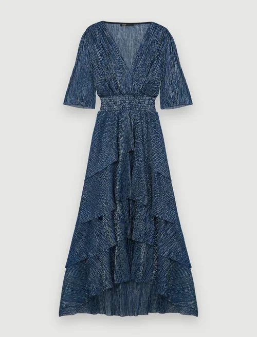 Maje+Stretch+Lurex+Fabric+Ruffled+Dress+in+Navy.webp