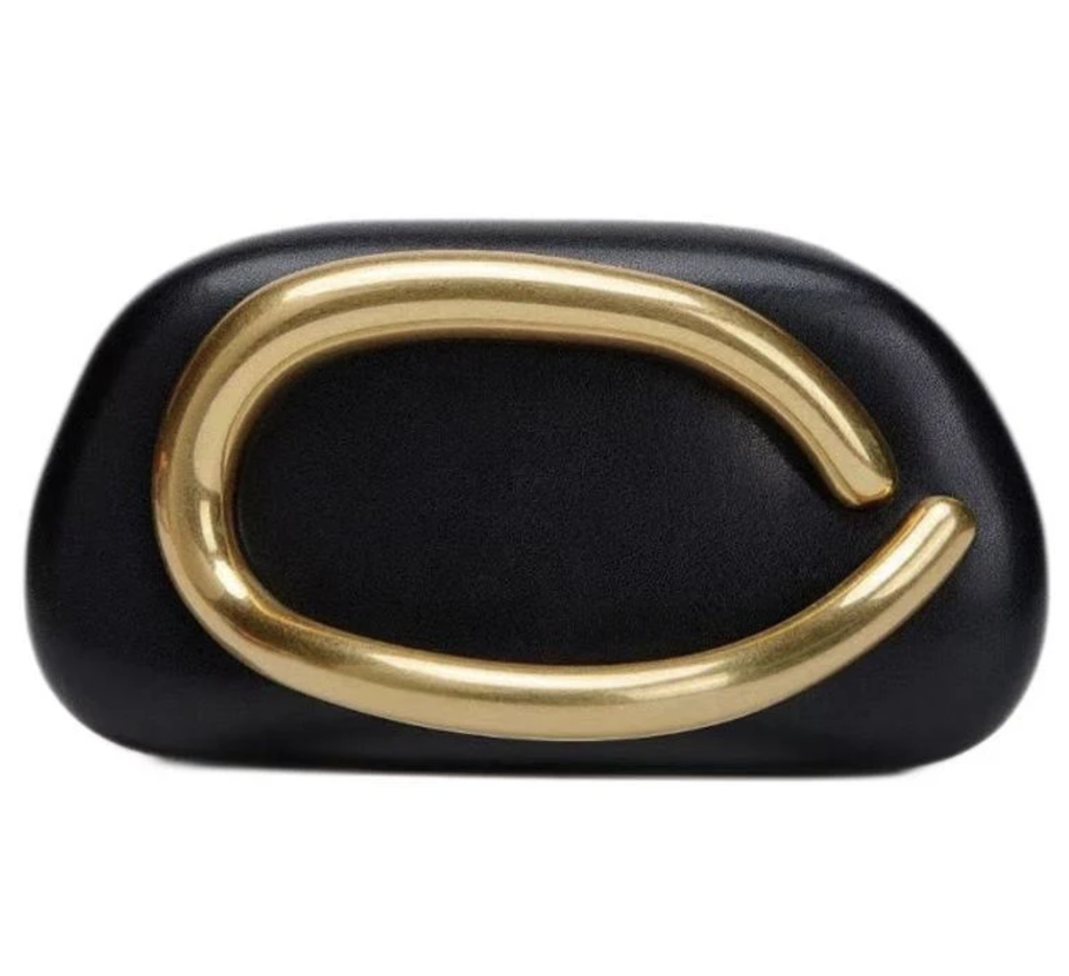 Zara Gold Clasped Box Bag in Black — UFO No More