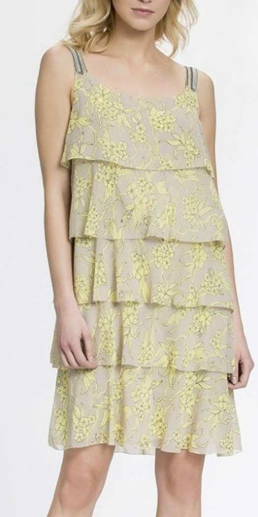 Georges Rech Ruffles Sleeveless Dress in Black