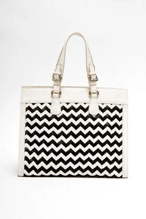 Giorgio Armani Calf Chevron Print Tote Bag