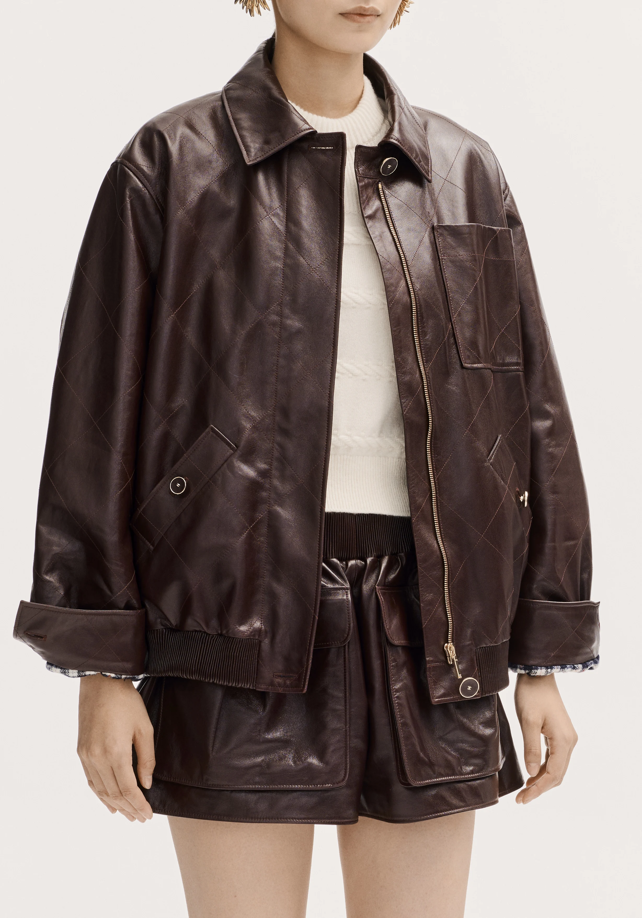 Chanel Lambskin Blouson Jacket in Burgundy