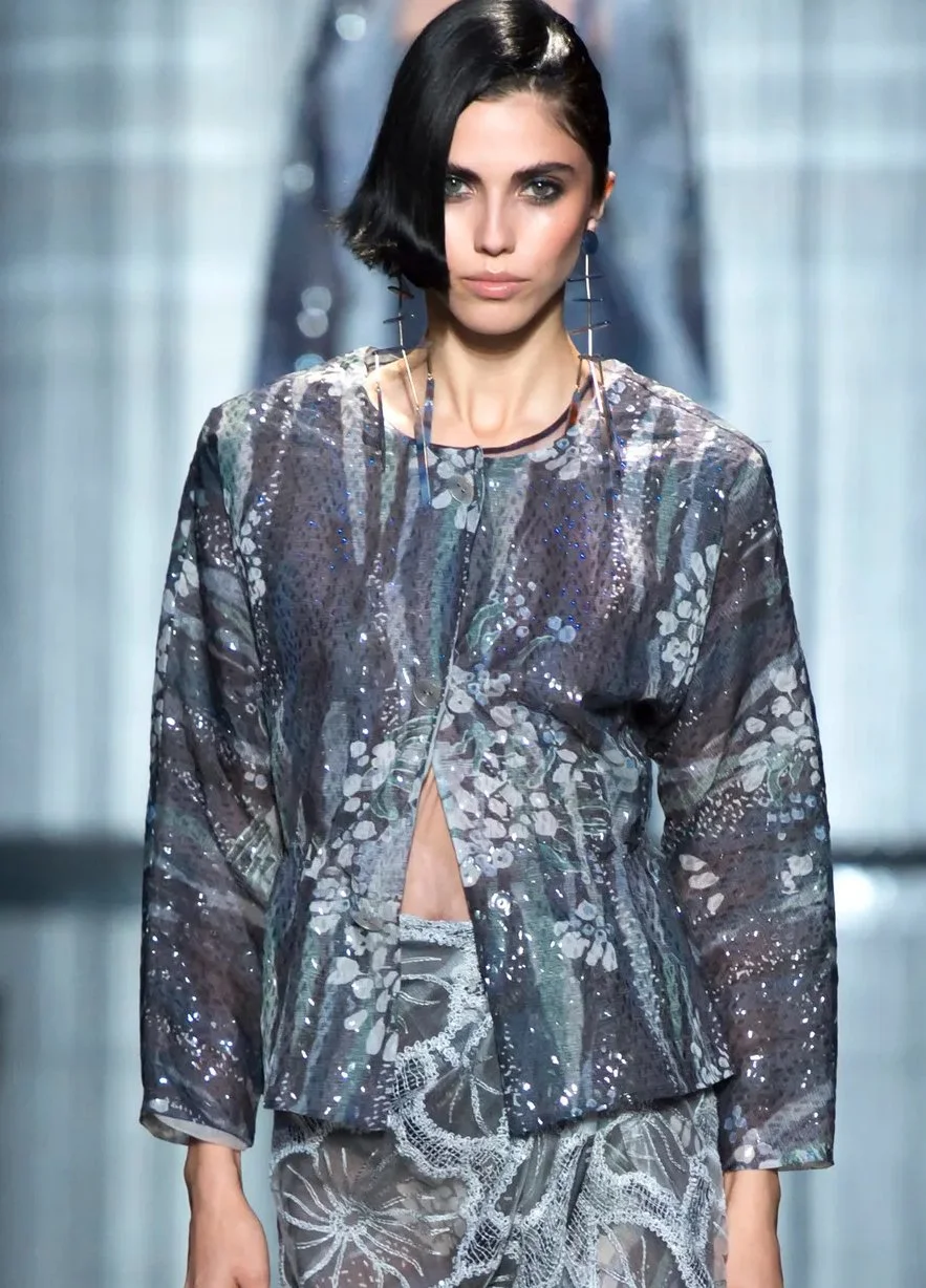 Giorgio Armani Blue Floral Print Jacket