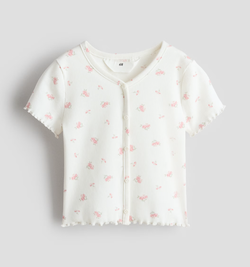 H&amp;M Ribbed Jumper with Decorative Buttons