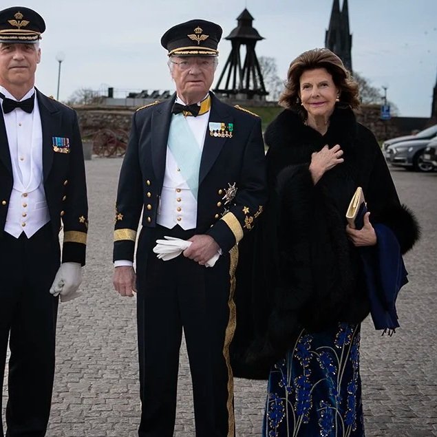 King Carl Gustaf and Queen Silvia attend Swedish Air Force's 100th anniversary dinner