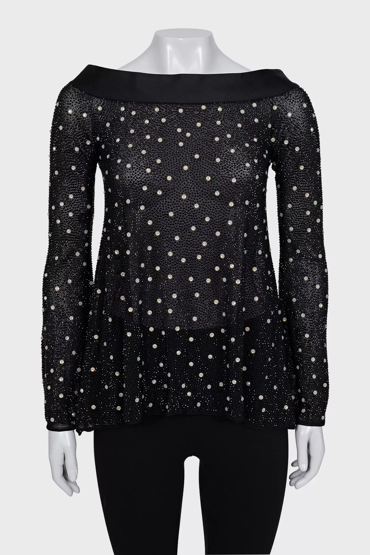 Giorgio Armani Mesh Rhinestone Top