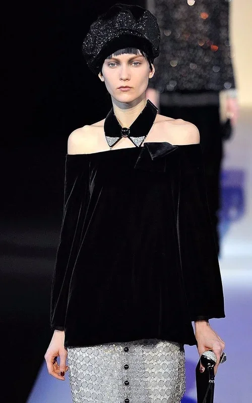 Giorgio Armani Velvet Off-the-Shoulder Top