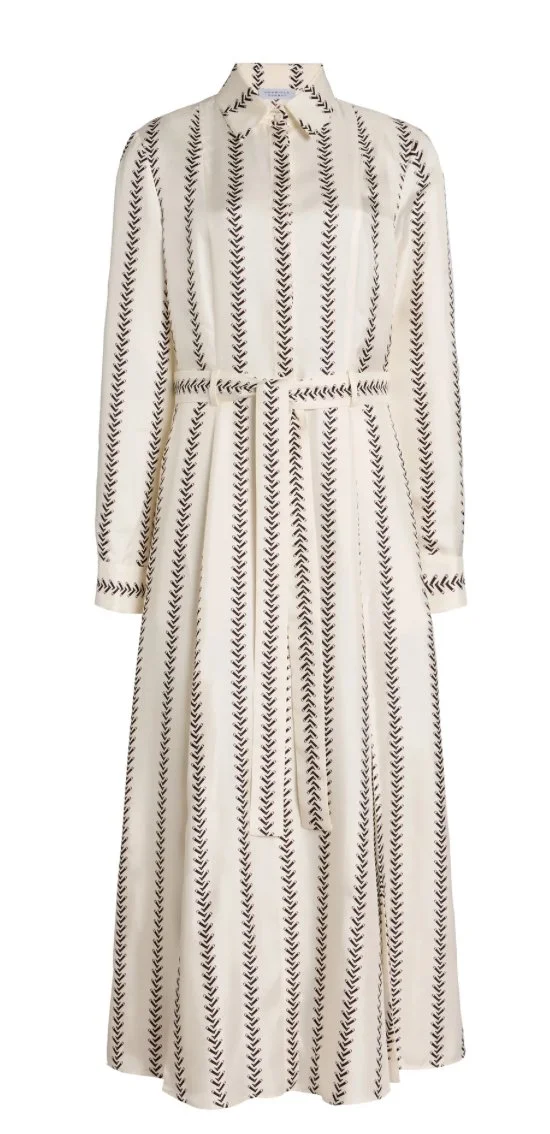 Gabriela Hearst Galway Maxi Shirtdress in Ivory Multi