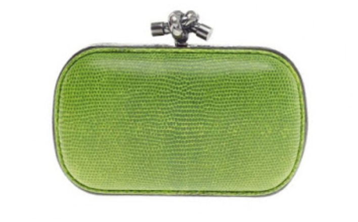 Bottega Veneta Knot Clutch in Green Leather