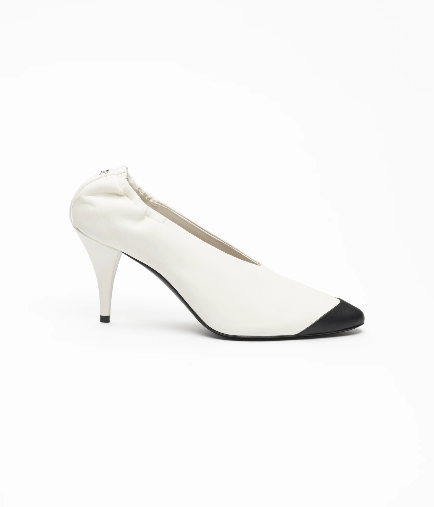 Chanel Cap-Toe Pumps in Ivory &amp; Black Lambskin
