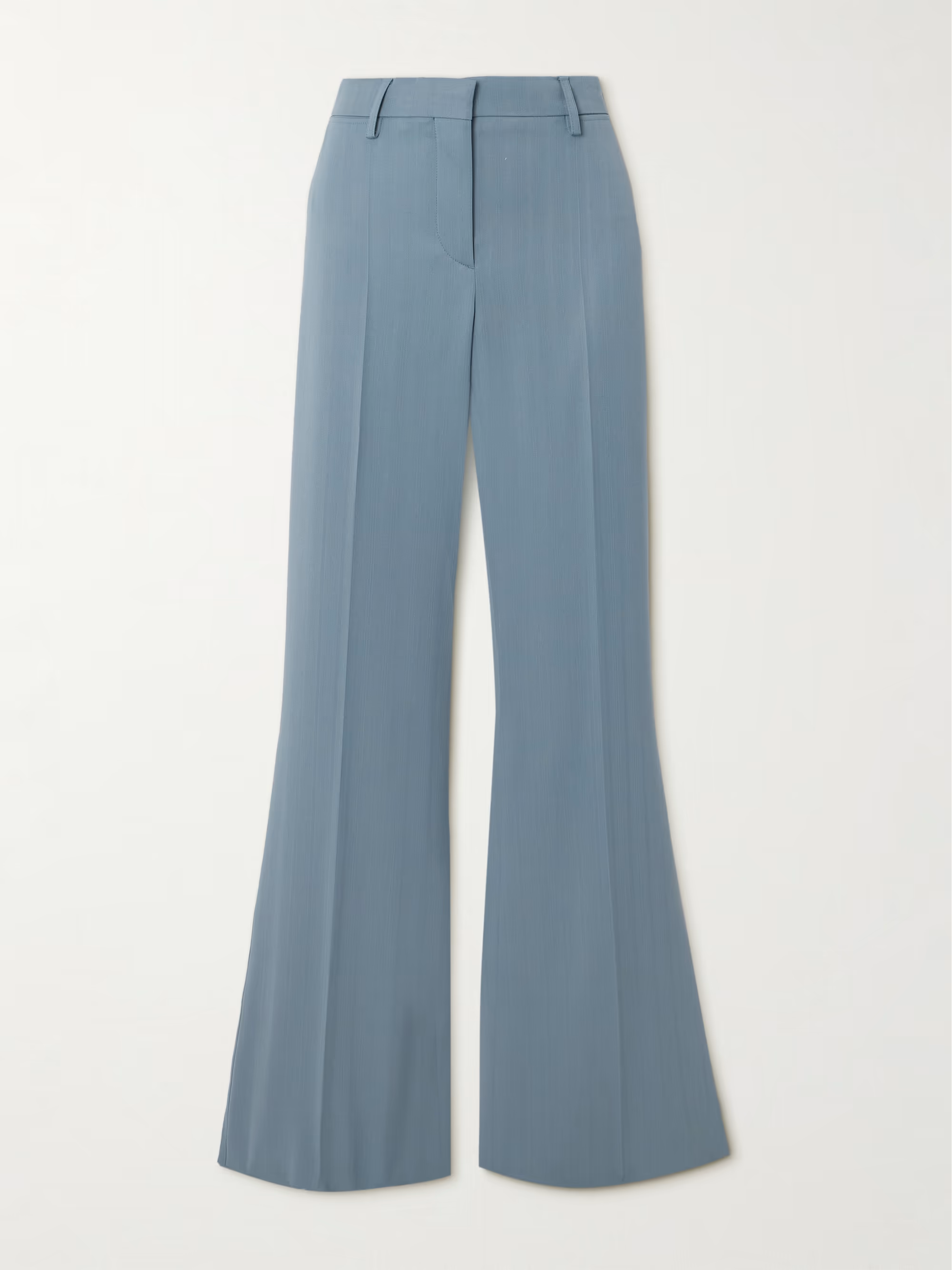 Stella McCartney Pinstriped Flared Trousers in Light Blue.png