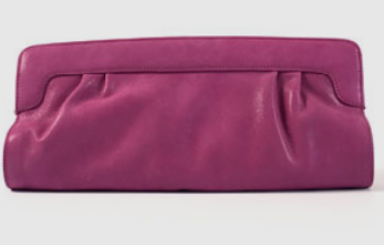 Natan Frame Clutch in White Suede