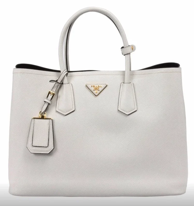 Prada Saffiano Double Bag in White