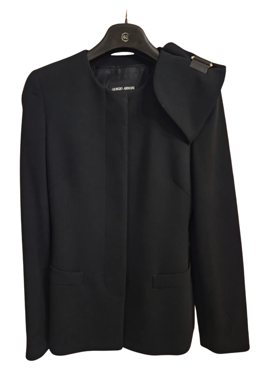 Giorgio Armani Wool Jacket with Shoulder Detail