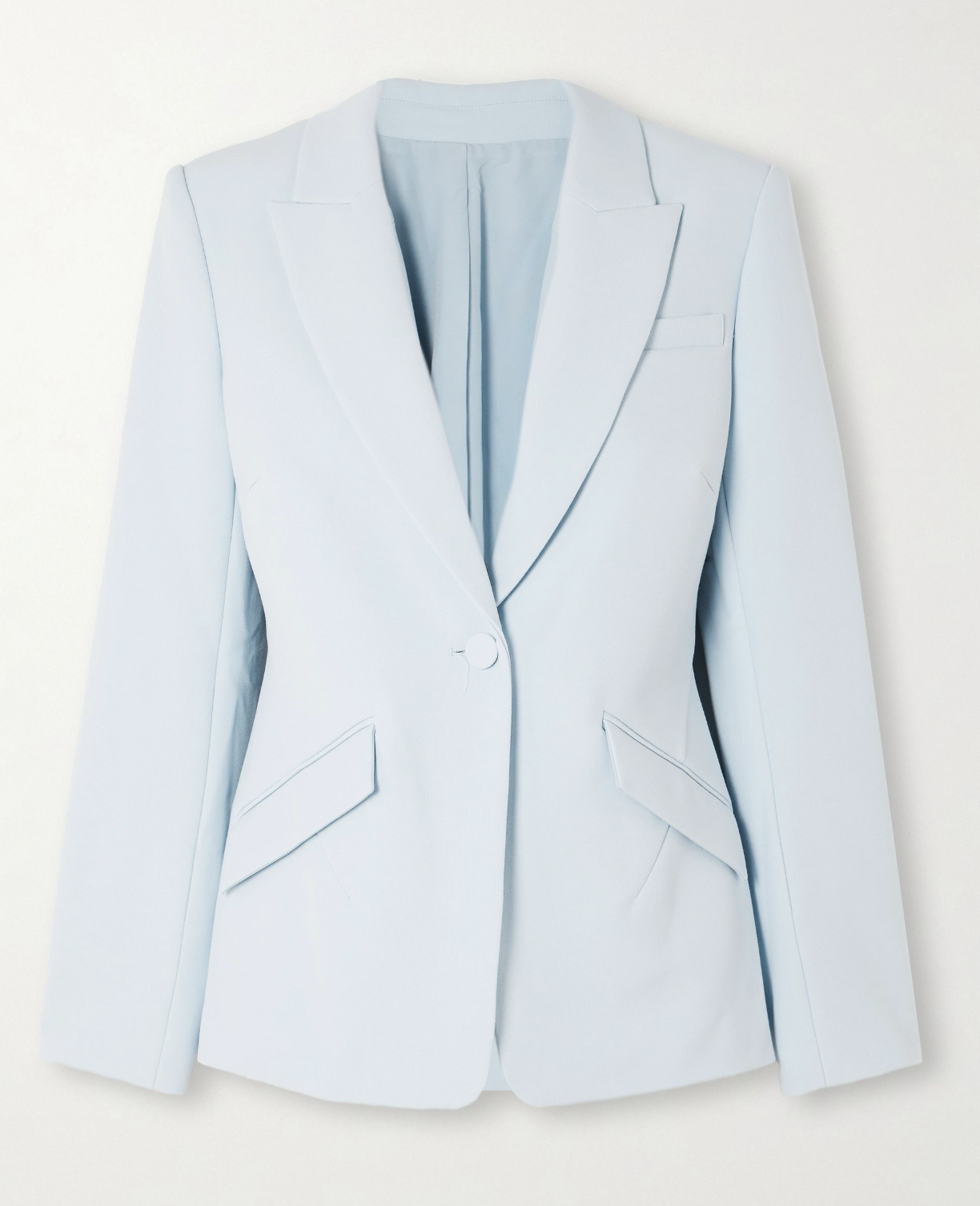 Roland Mouret Single-Breasted Stretch Cady Blazer in Light Blue