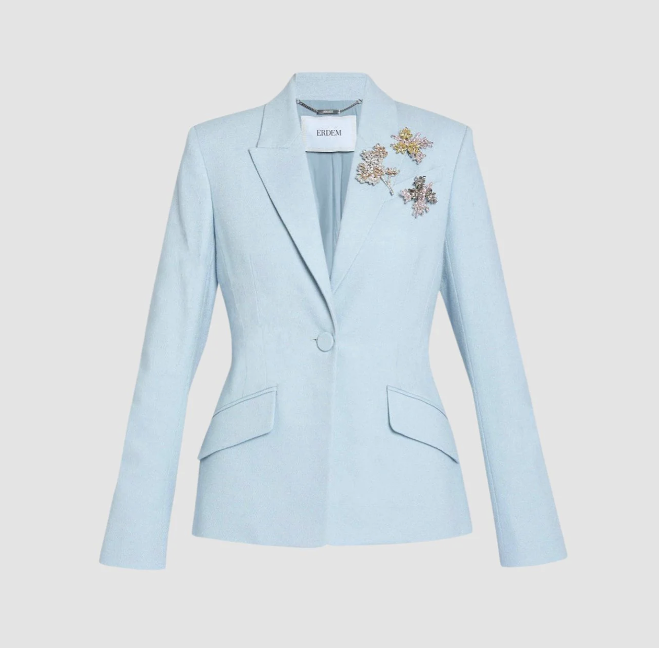 Erdem Crepe Single Breasted Fitted Blazer