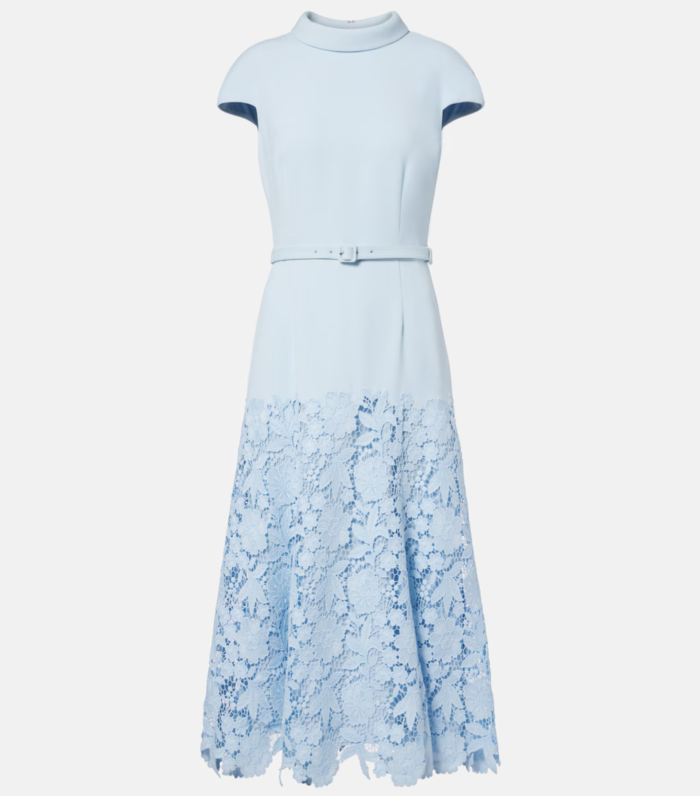 Self Portrait Belted Lace Midi Dress