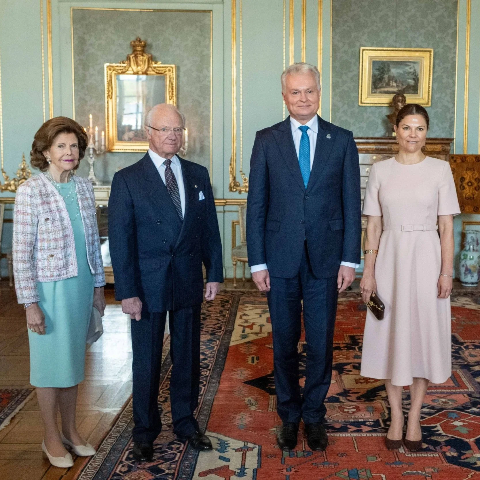 Swedish Royal Couple and Crown Princess Victoria meet President of Lithuania