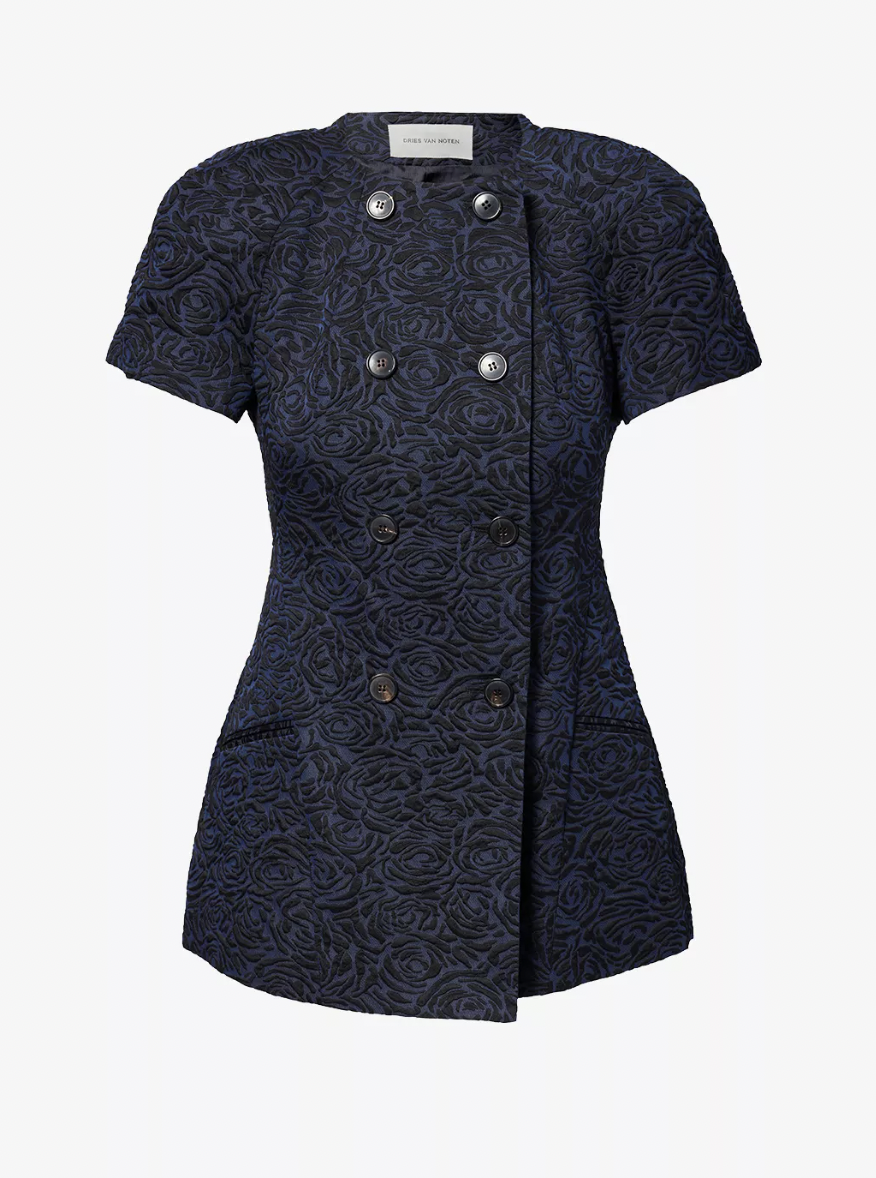 Dries Van Noten Bonny Floral-Jacquard Top in Red