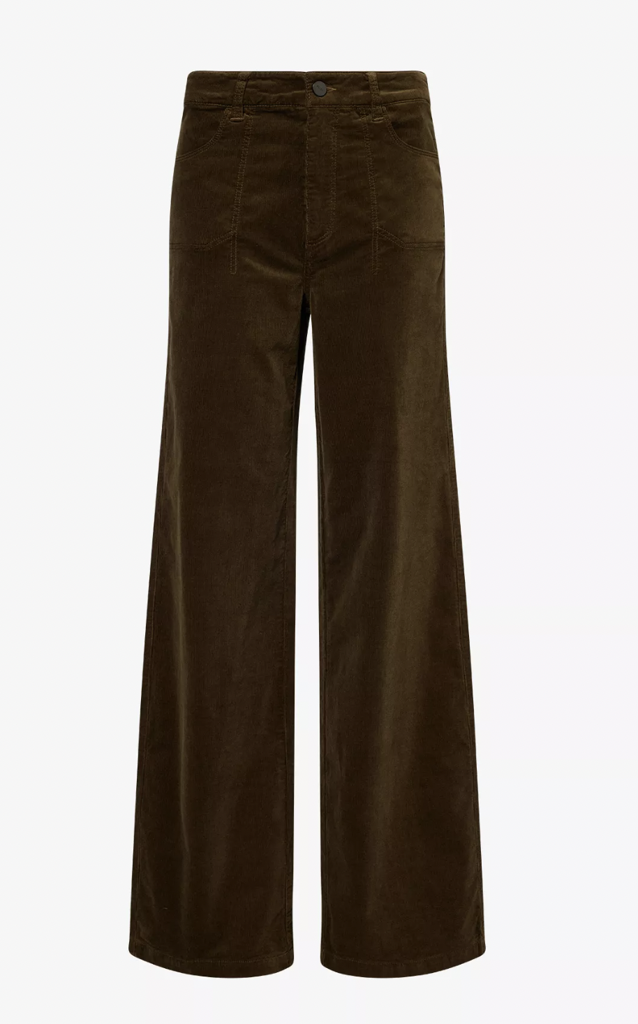 Paige Anessa Trousers in Dark Brushed Olive Corduroy