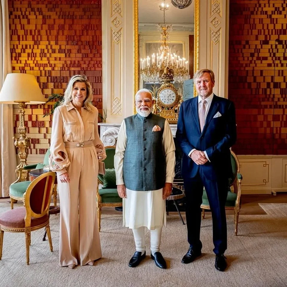 King Willem-Alexander and Queen Maxima meet Prime Minister of India
