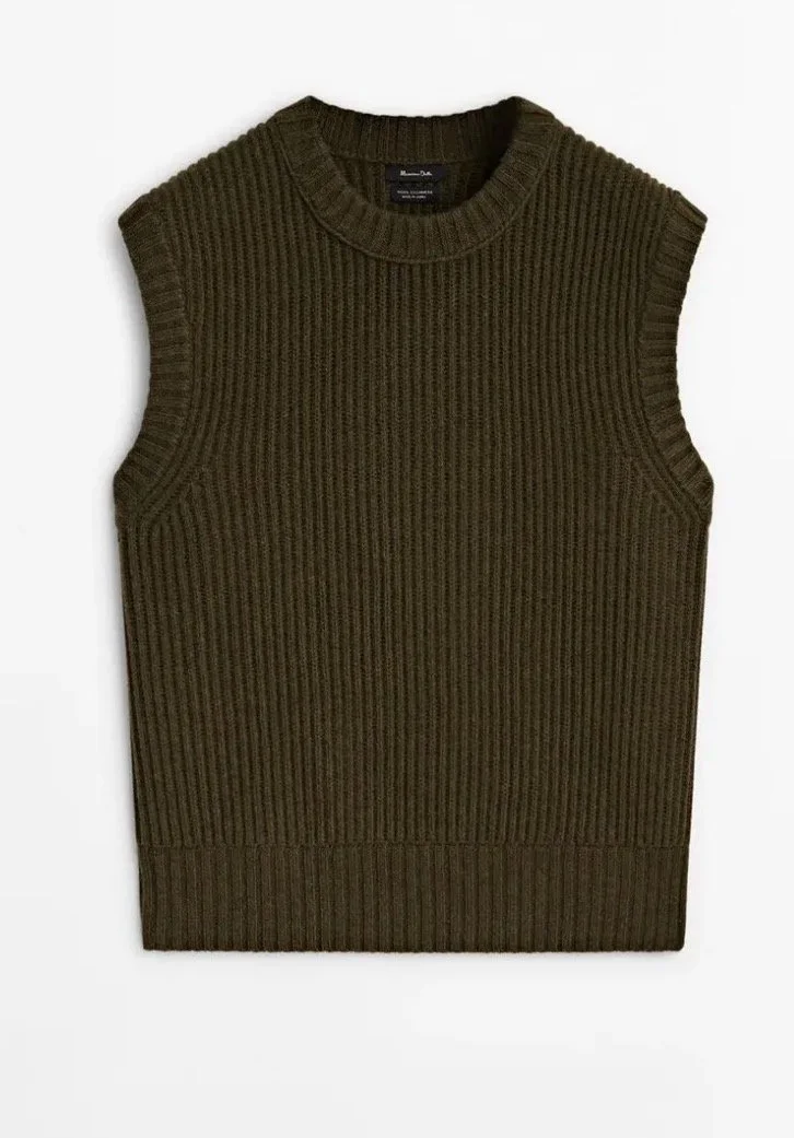 Massimo Dutti Wool-Blend Knit Vest