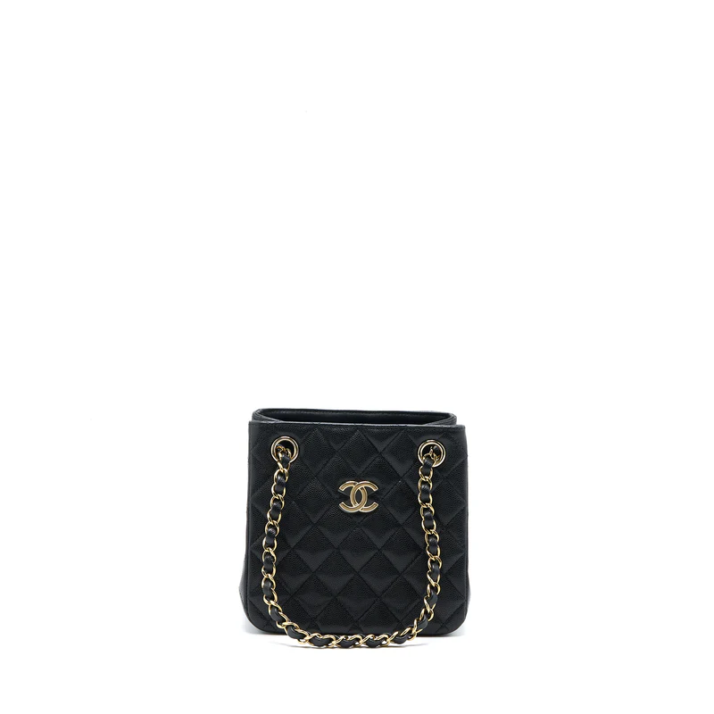 Chanel Mini Tote Bag in Black Quilted Caviar Leather with Gold Hardware.png
