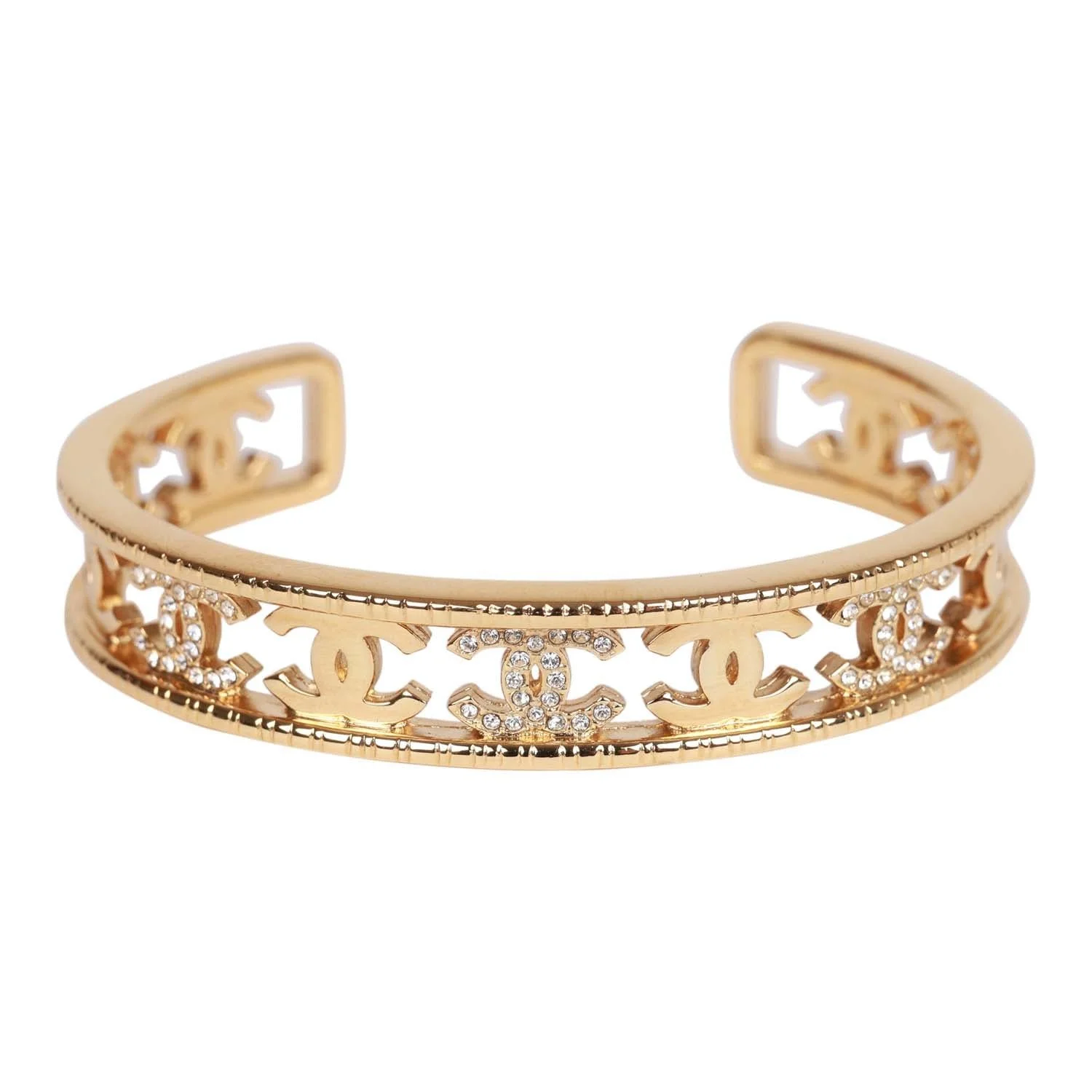 Chanel Crystal CC Cuff Bracelet in Gold.jpg