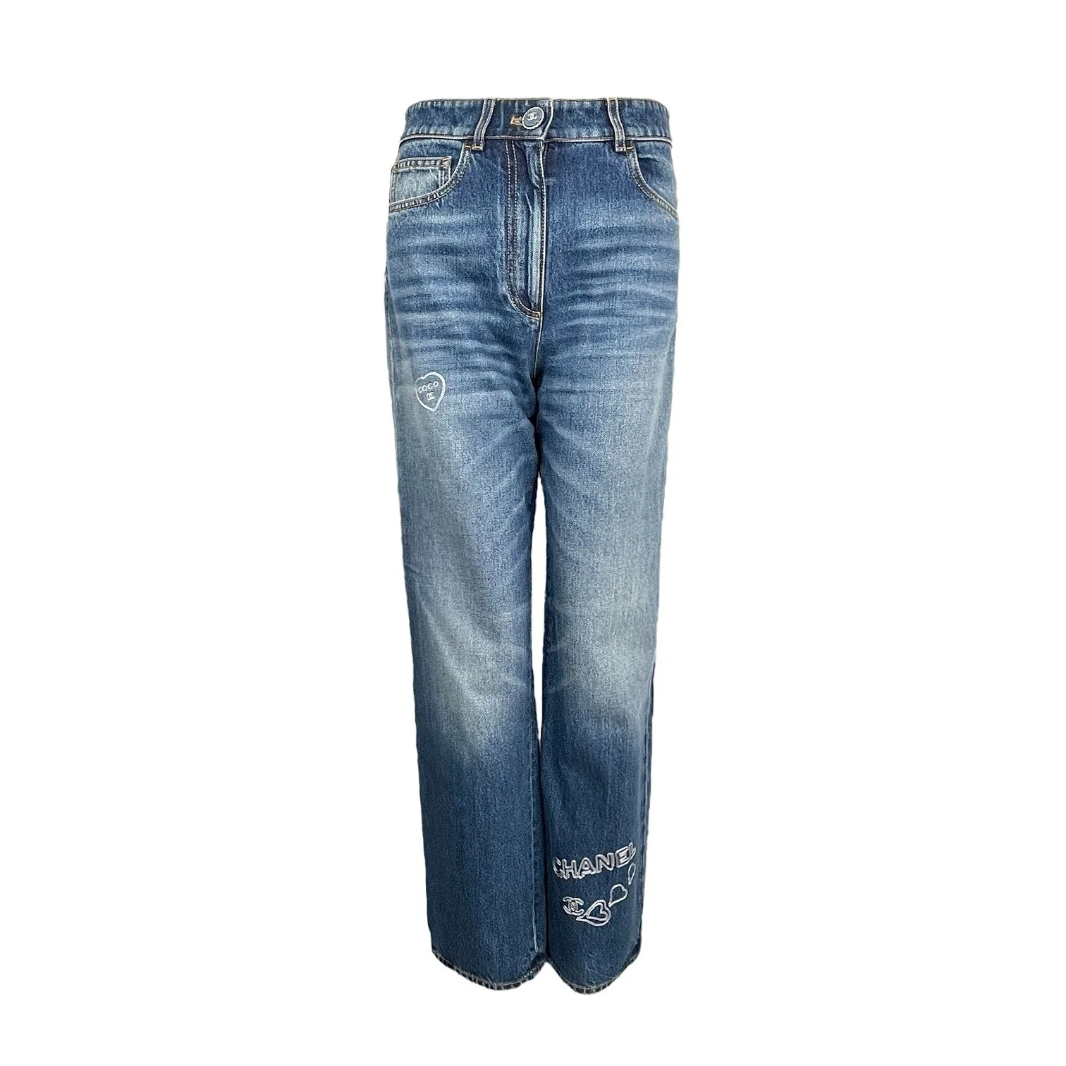 Chanel Embroidered Jeans