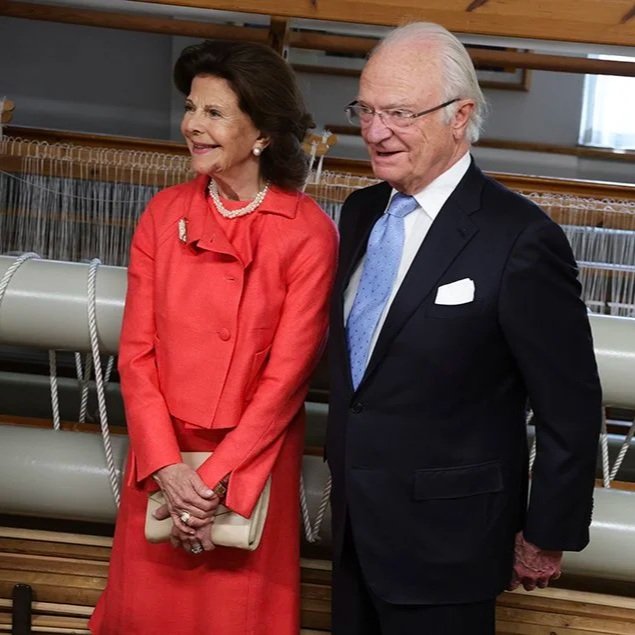 King Carl Gustaf and Queen Silvia visit Märta Måås-Fjetterström's workshop