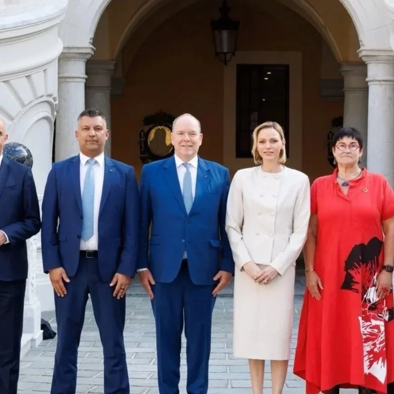 Prince Albert and Princess Charlene meet members of Standing Committee of the Parliamentary Assembly of the Council of Europe