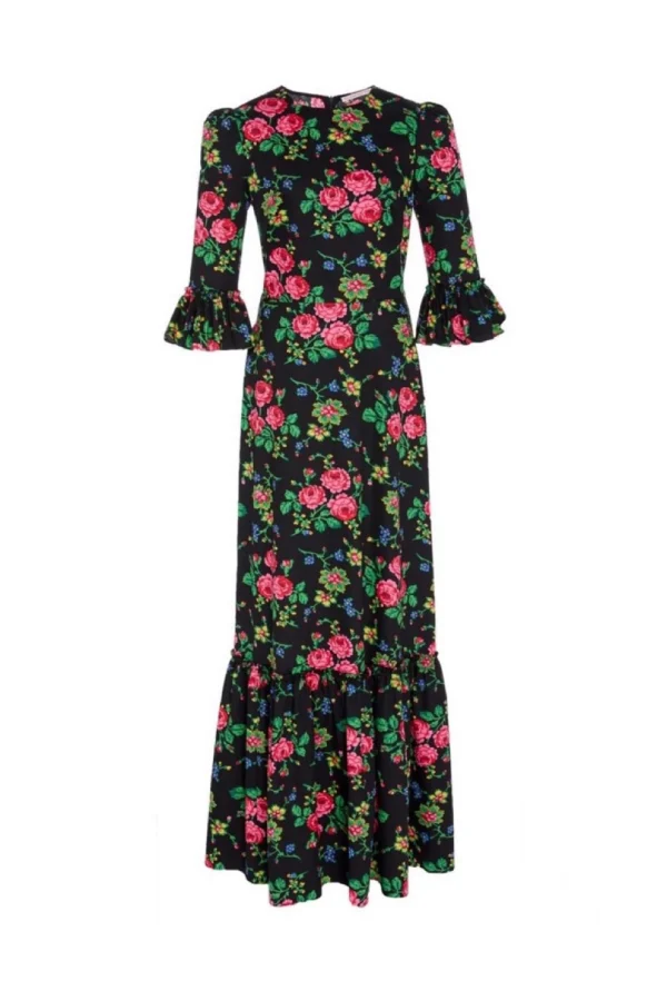 The Vampire's Wife Toto Dress in Black Floral-Print.png