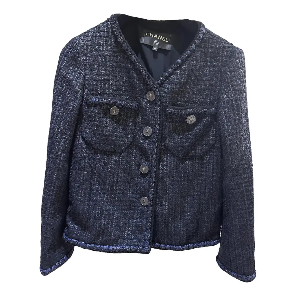 Chanel Tweed V-Neck Jacket