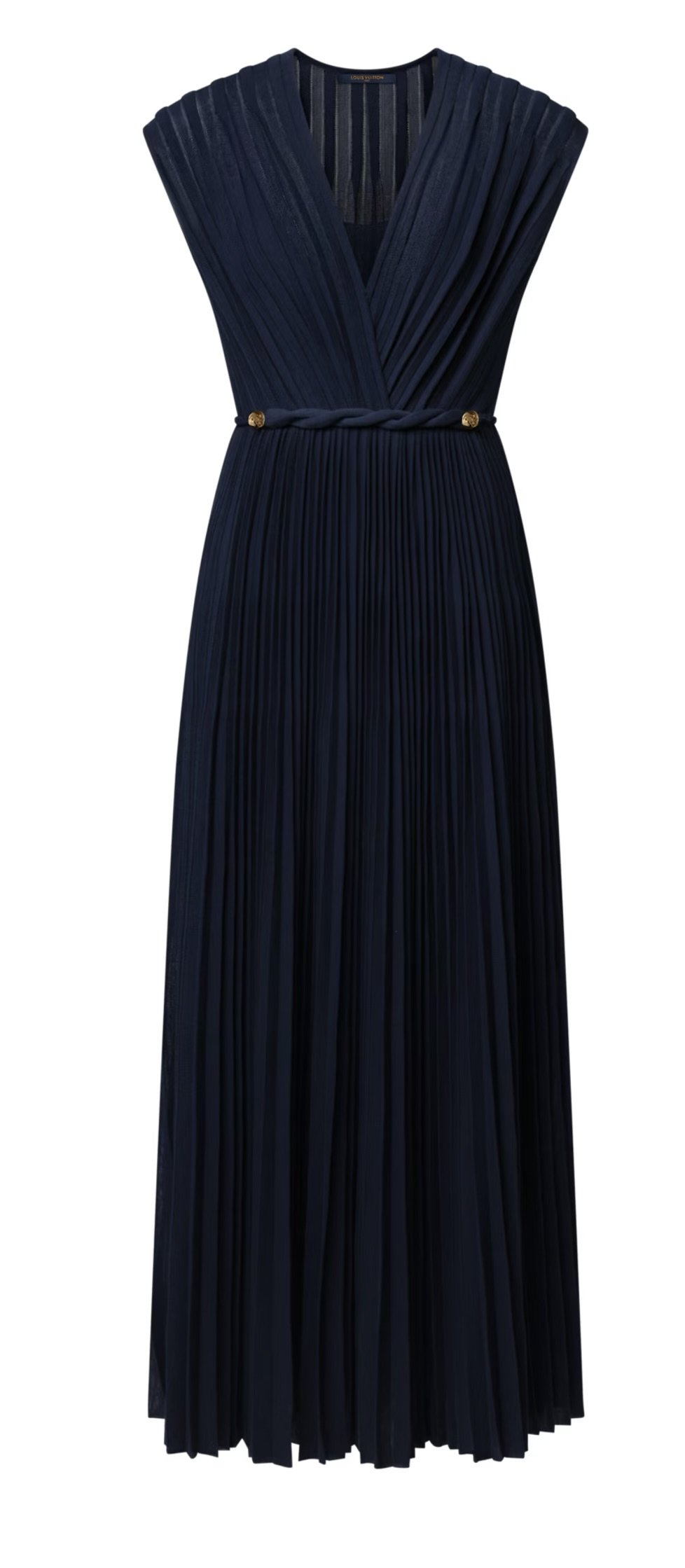 Louis Vuitton Sleeveless Pleated Dress in Red