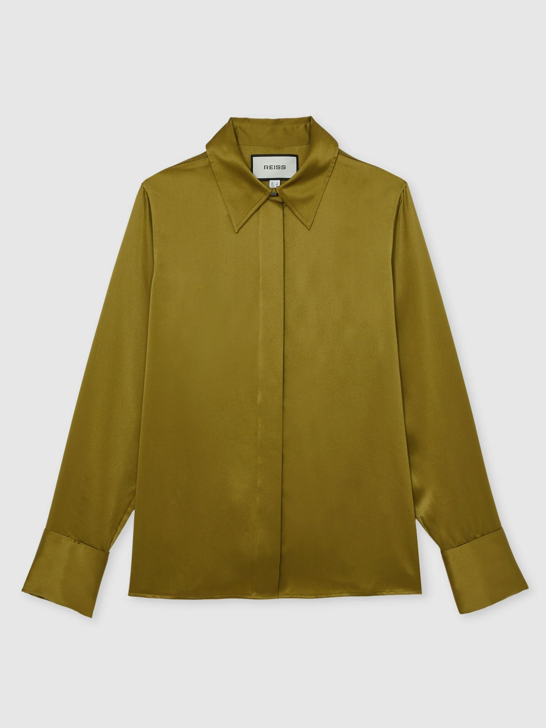 Reiss Ameira Silk-Satin Concealed-Placket Shirt in Light Green.jpg