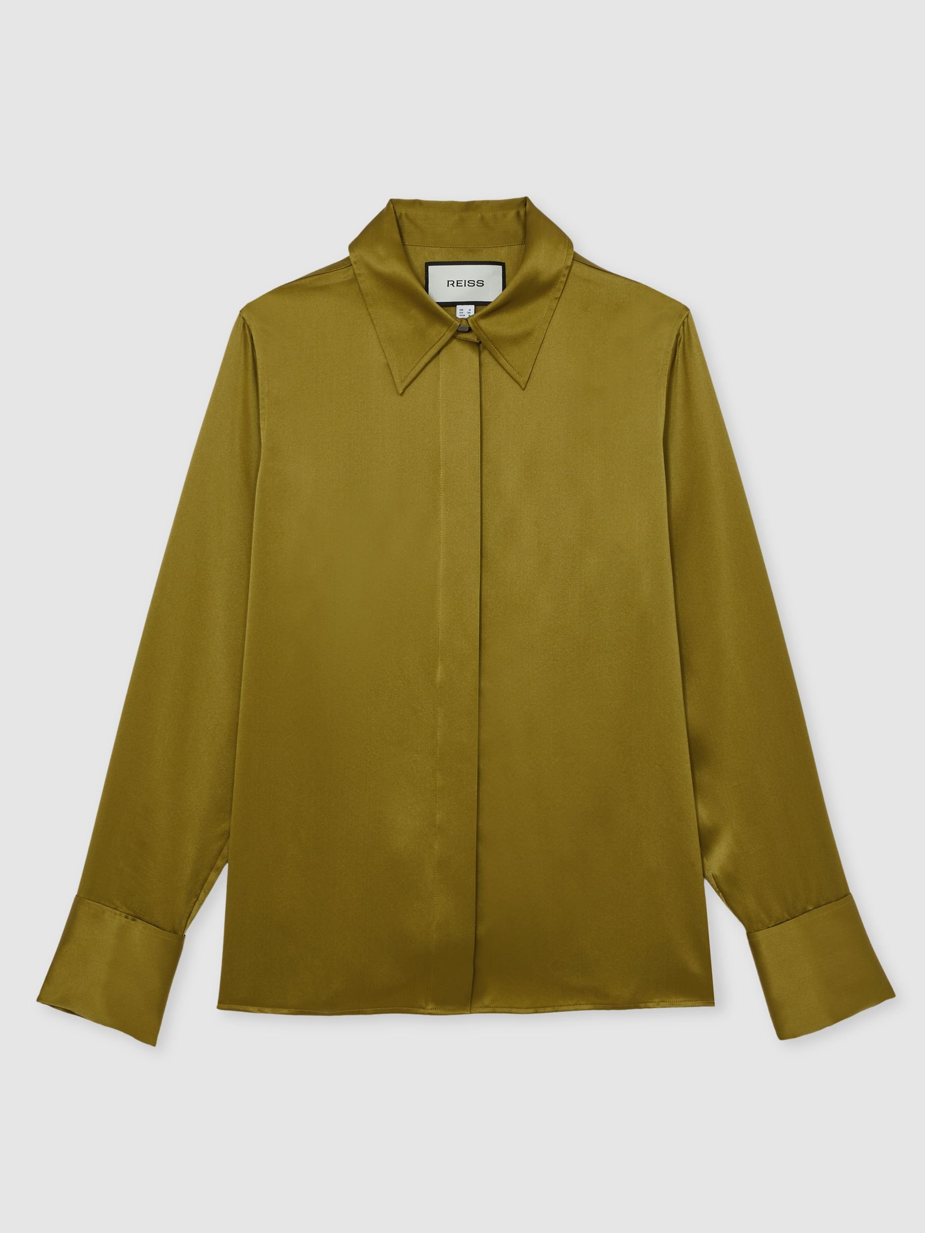 Reiss Ameira Silk-Satin Concealed-Placket Shirt in Light Green.jpg