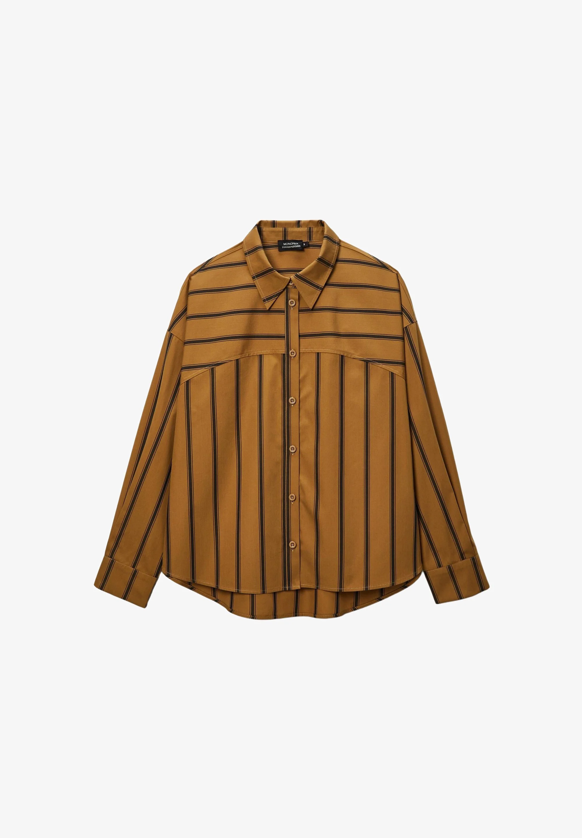 Monoprix Long-Sleeved Striped Shirt in Old Gold.jpg