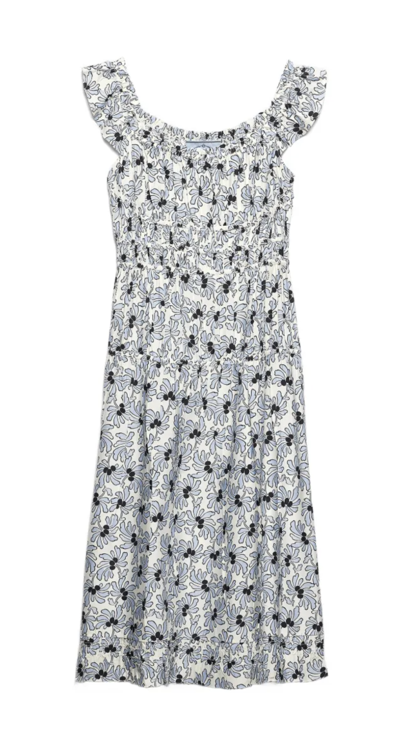 Prada Floral Print Pongé Dress