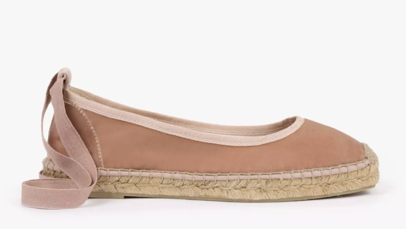 Penelope Chilvers Allegra Velvet Espadrille in Tea Rose 