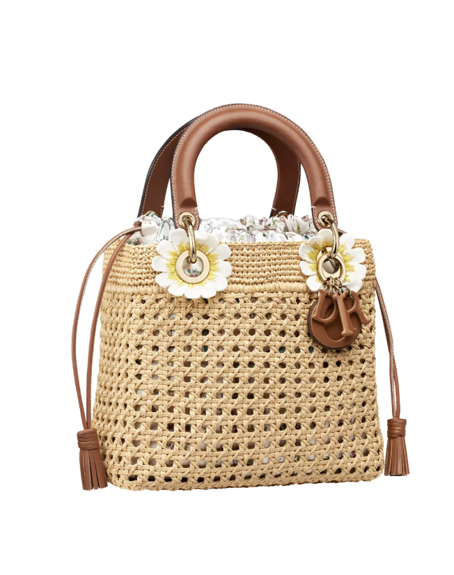 Christian Dior Lady Dior Bag in Neutral Woven Leather