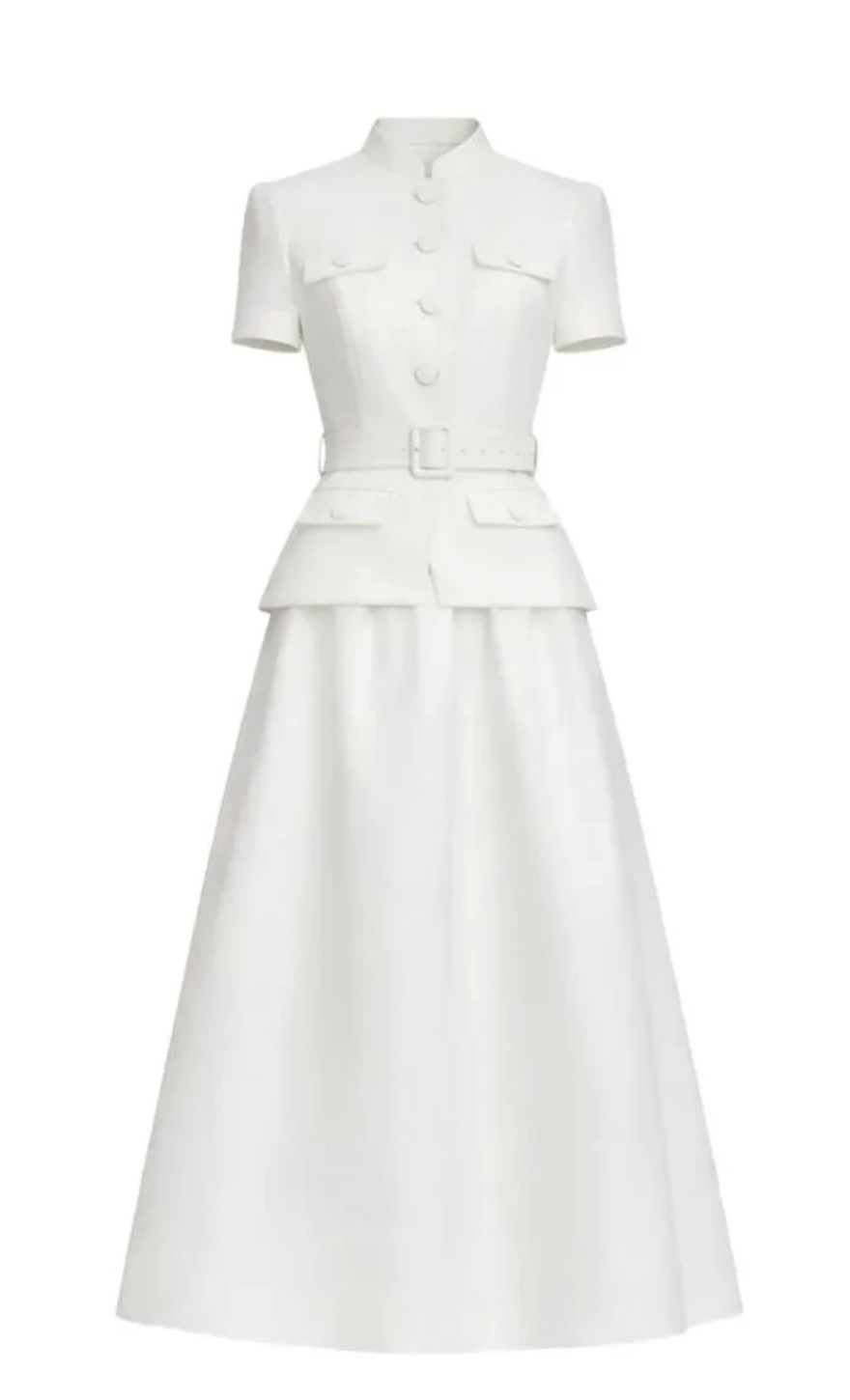 Self Portrait Tailored Taffeta Midi Dress