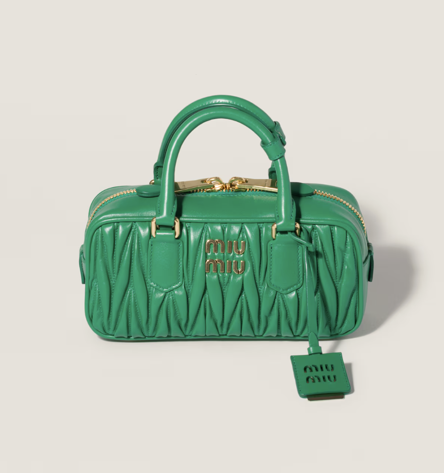 Miu Miu Arcadie Bag in Mango Matelassé Leather