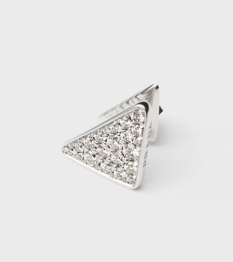 Prada Eternal Gold Earrings in White Gold with Diamonds