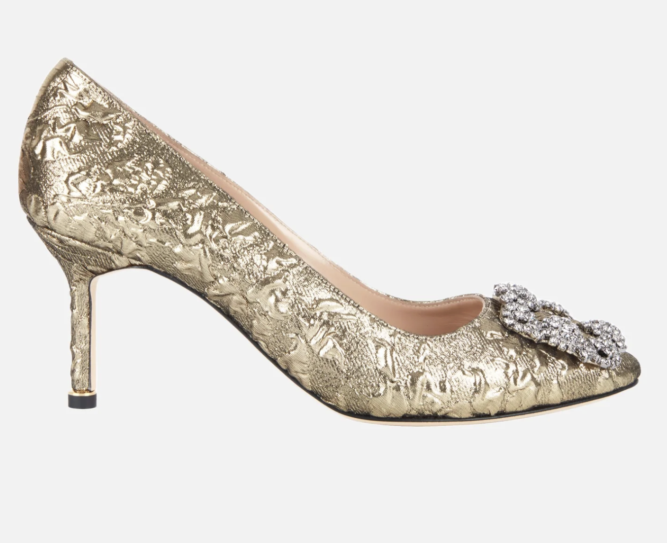 Manolo Blahnik x Emilia Wickstead Hangisi Pumps in Gold Double Warp Floral