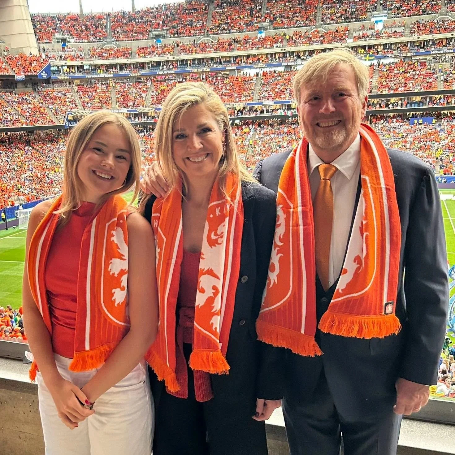 Dutch Royal Couple and Princess Ariane attend FIFA World Cup matches