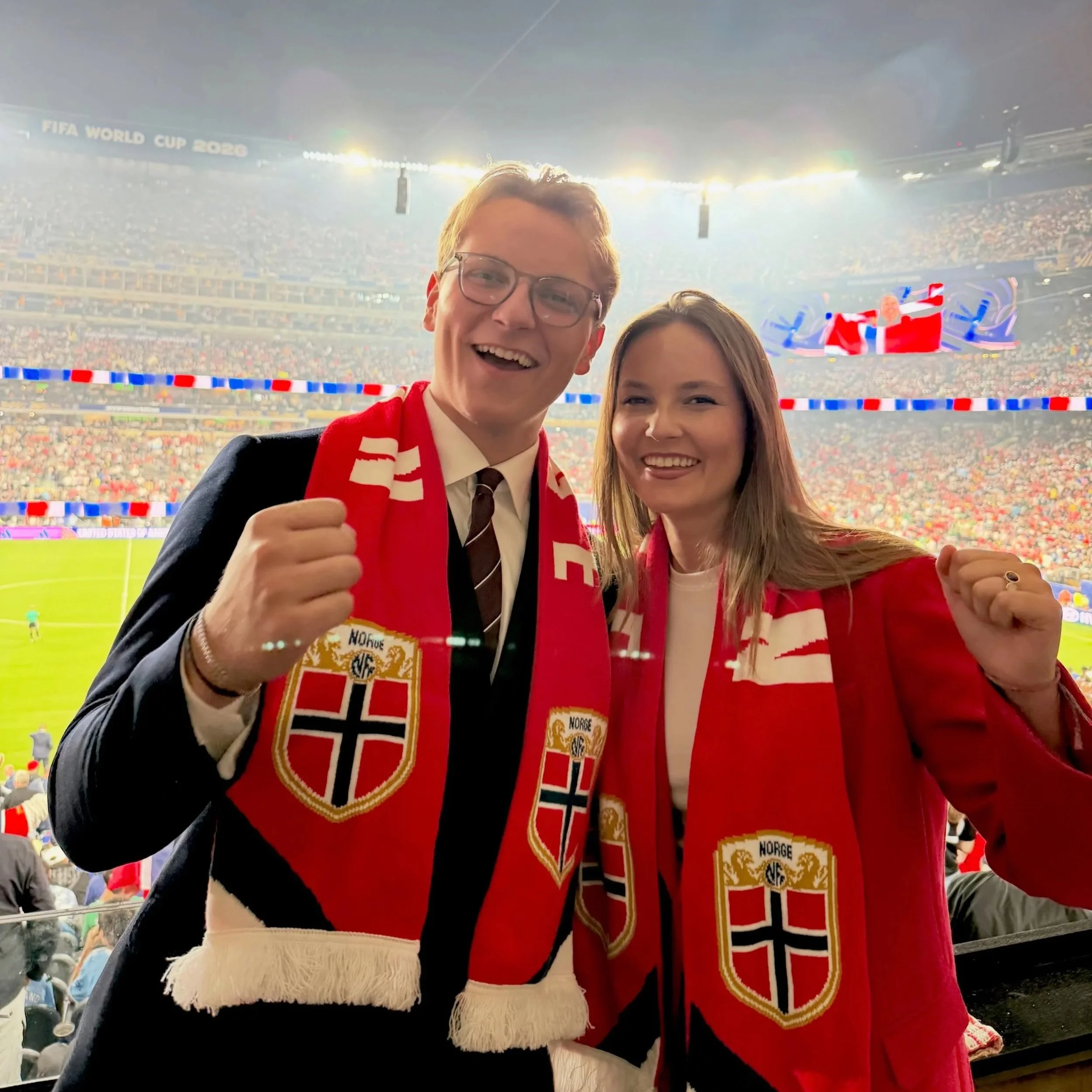 Princess Ingrid Alexandra and Prince Sverre Magnus attend Norway v Senegal