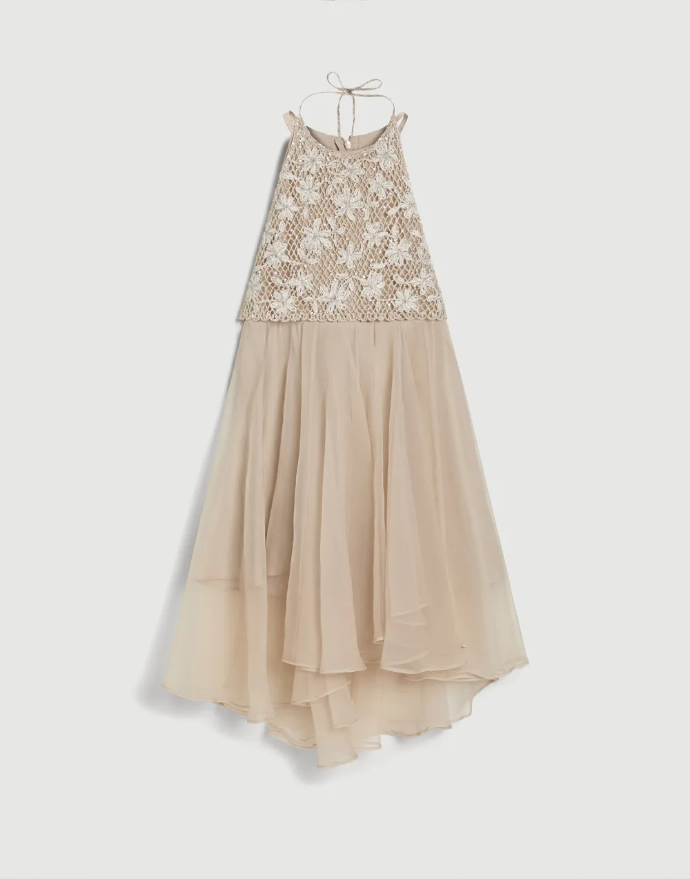 Brunello Cucinelli Silk Dress with Daisy Net Embroidery with Monili.png