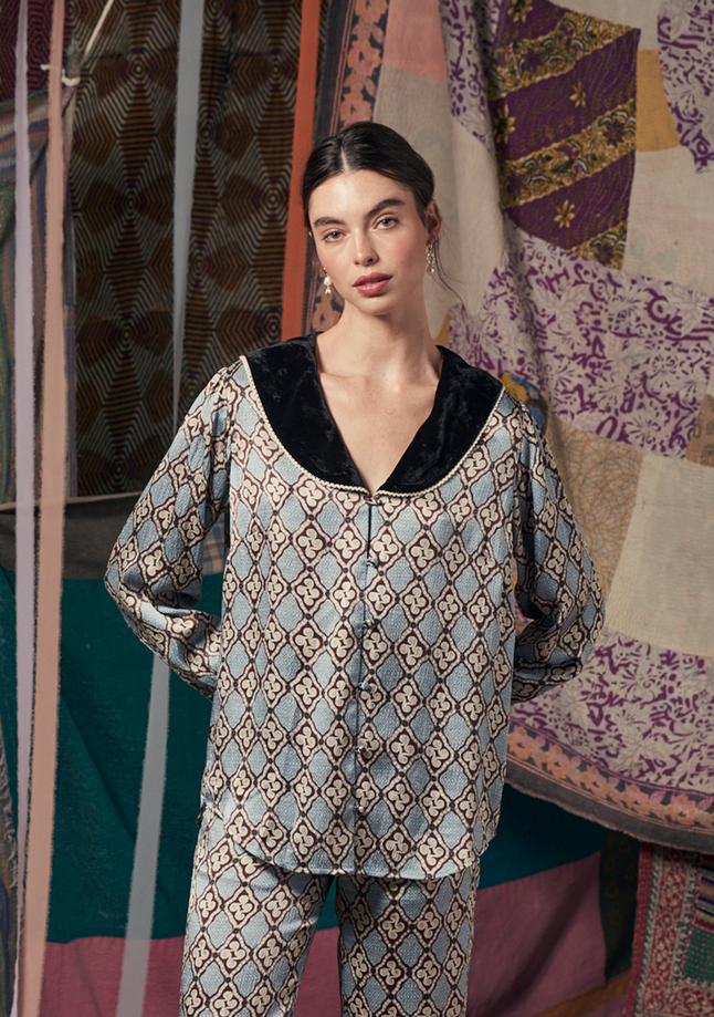 Muzungu Sisters Sophie Blouse in High Vibrations Blue.png