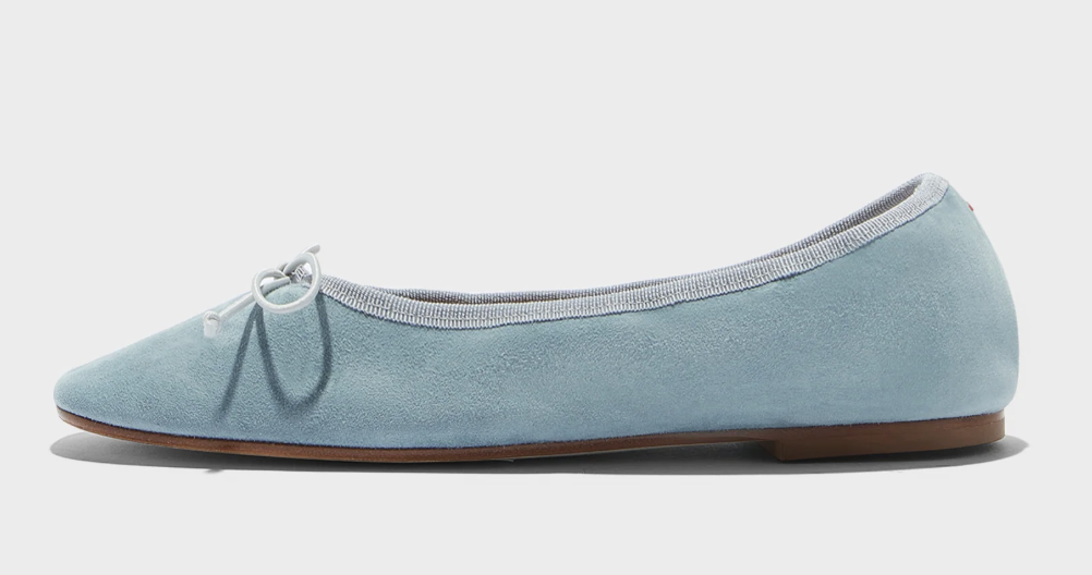 Aeyde Tiby Ballet Flats in Glass Suede