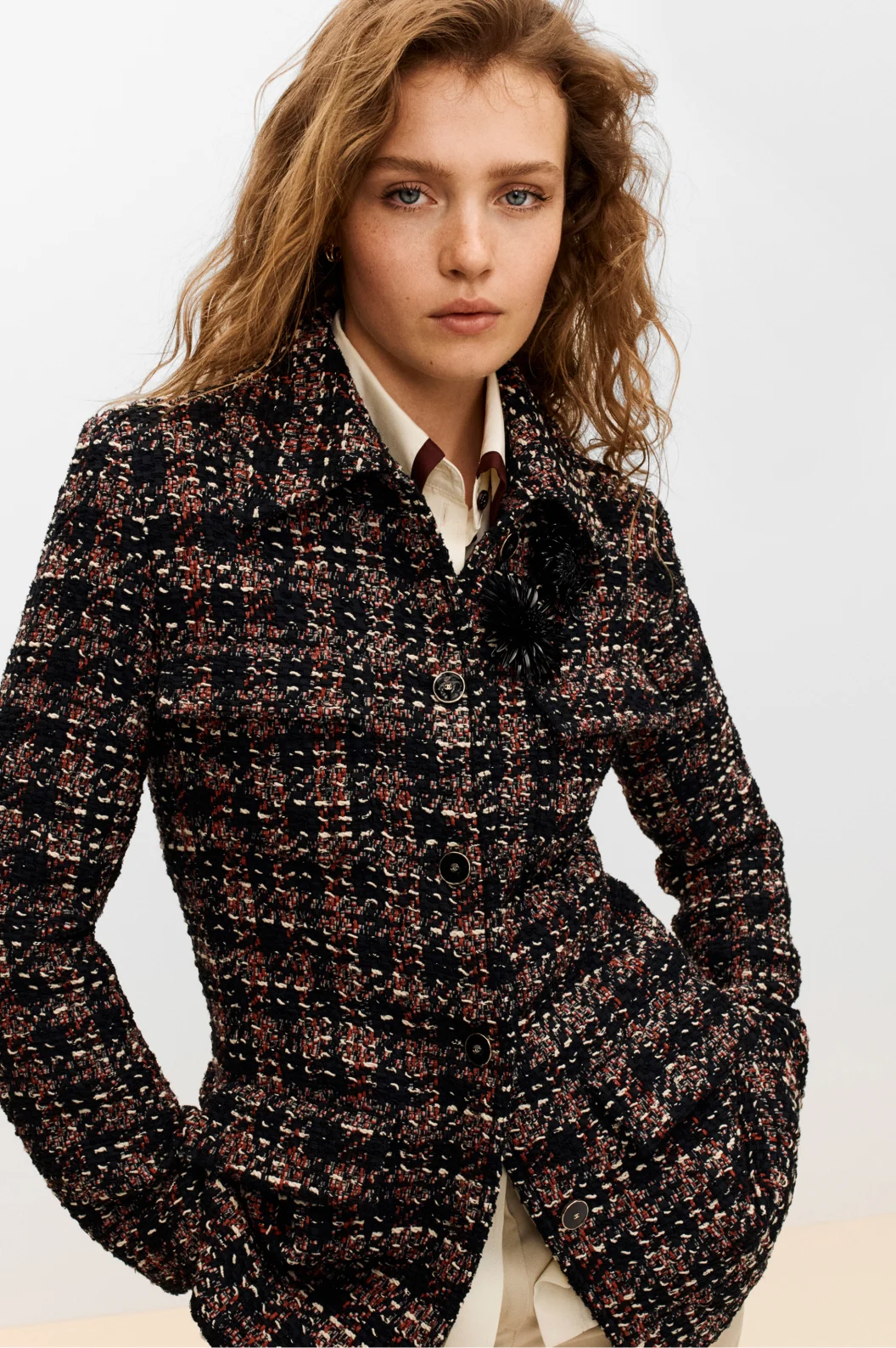 Chanel Cotton Wool Tweed Jacket with Pockets